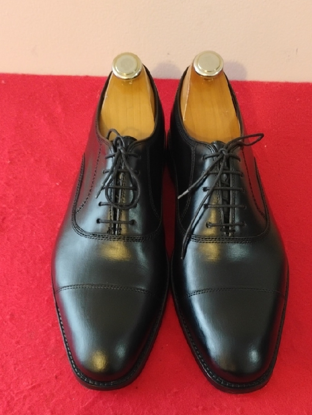 Men's Black Cap-Toe Oxford Lace-Up Dress Shoes